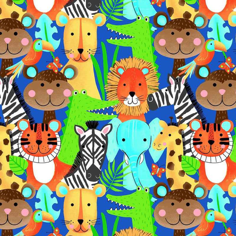 Comfy Flannel Prints by A.E. Nathan - Jungle Animals 0977-77 Multi