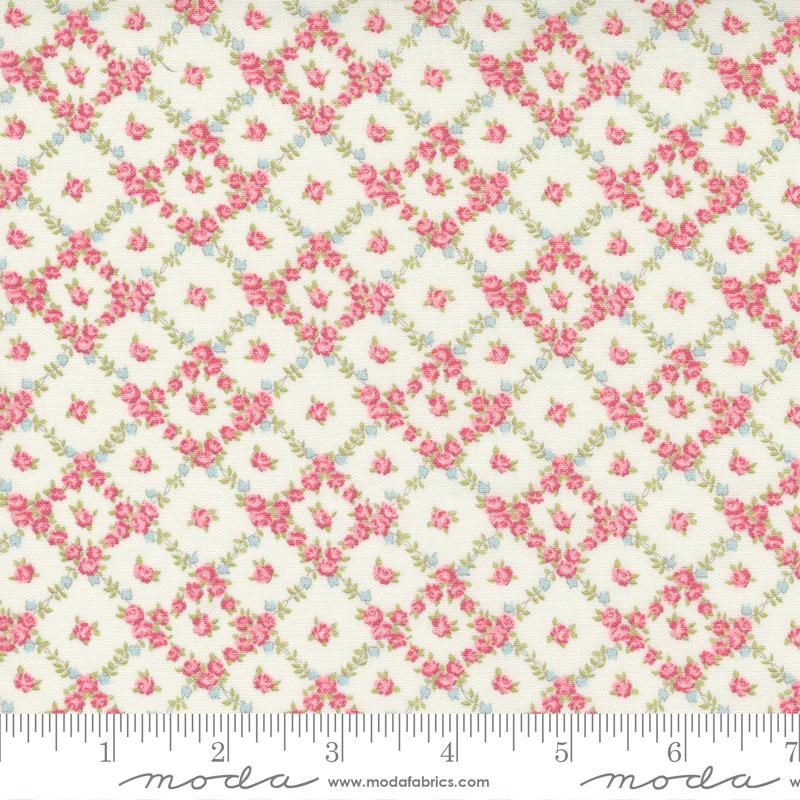 Cottage Linen Closet by Moda -  Lattice Floral Linen 18732-12