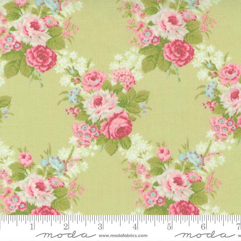 Cottage Linen Closet by Moda - Med Floral Rose Sprout 18730-13