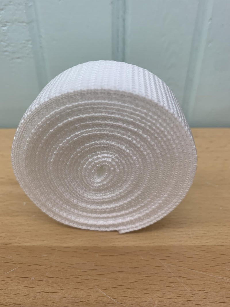 Cotton Webbing 25mm - White (3m package)