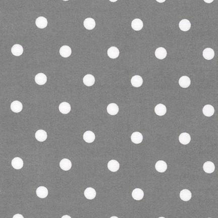 Cozy Cotton FLANNEL by Kaufman - Lg White Dots on Grey 9256-12