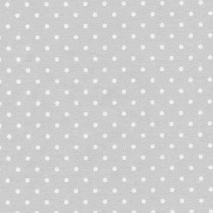 Cozy Cotton FLANNEL by Kaufman - White Dots on Silver 9255-186