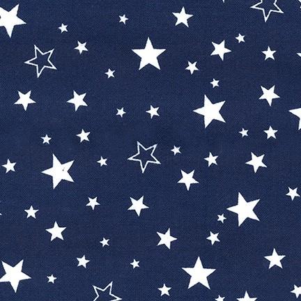 Cozy Cotton Flannel by Kaufman - White Stars on Navy 15593-9