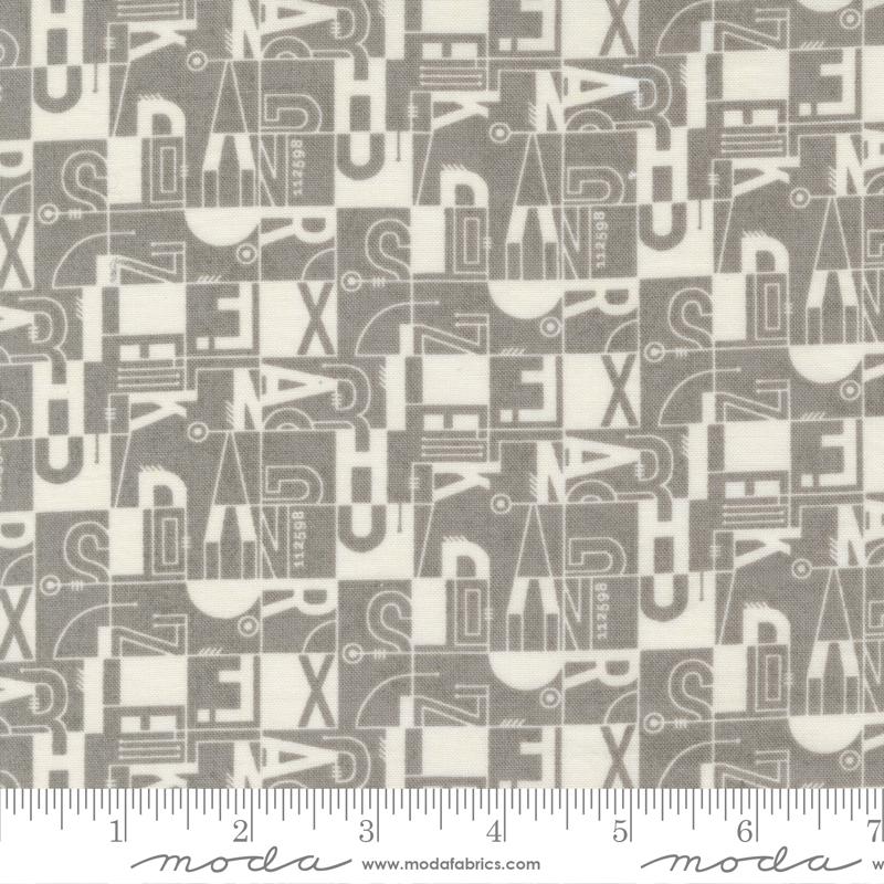 Date Night by Basicgrey for Moda - Text Block Grey 530716-19