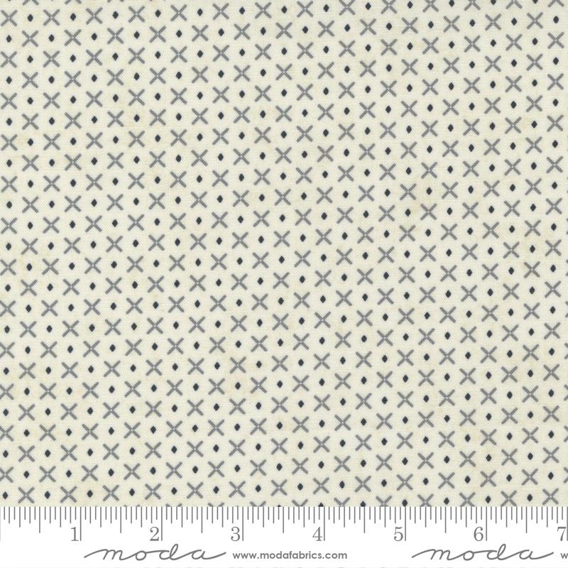 Date Night by Basicgrey for Moda - Xs and Dots Grey on Cream 530718-12