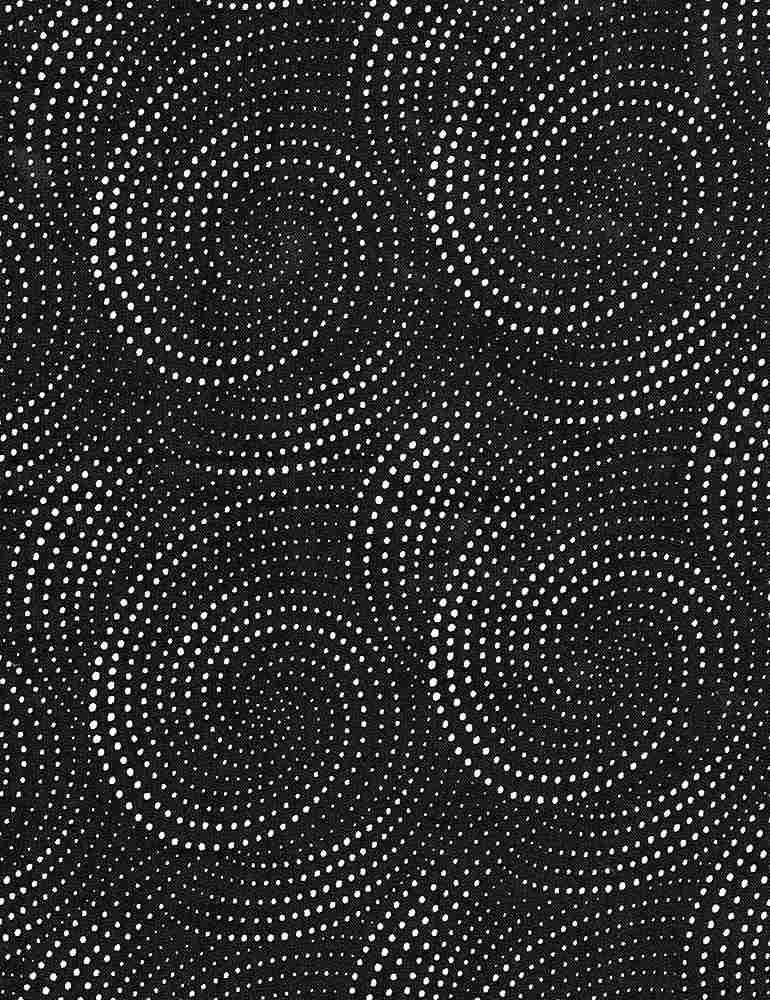 Dotted Spirals WIDEBACK 108" by Timeless Treasures - Black C8737 XINK BLK