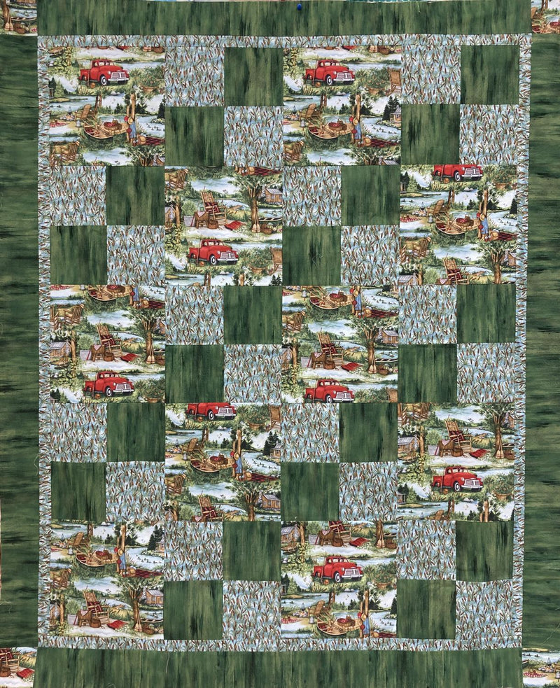 Down By The Lake Quilt (TOP no Binding) - 48" x 58"