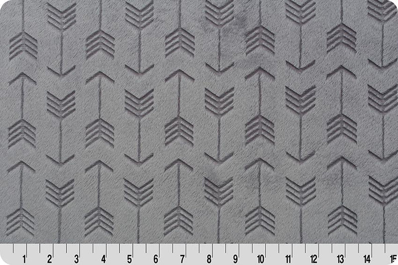 Embossed Arrows Cuddle Minky from Shannon Fabrics - 58/60" - Graphite EmbarrowGph