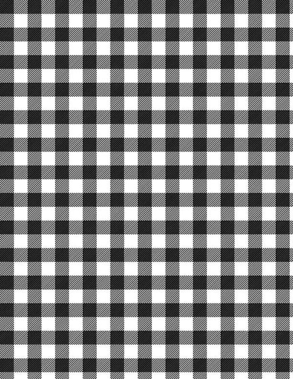 Essentials - Buffalo Check by Wilmington - White on Black 1817-39148-199