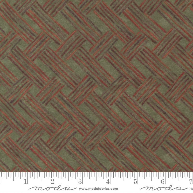 Fall Melody FLANNEL by Moda - Basket Weave Olive 6905F-12