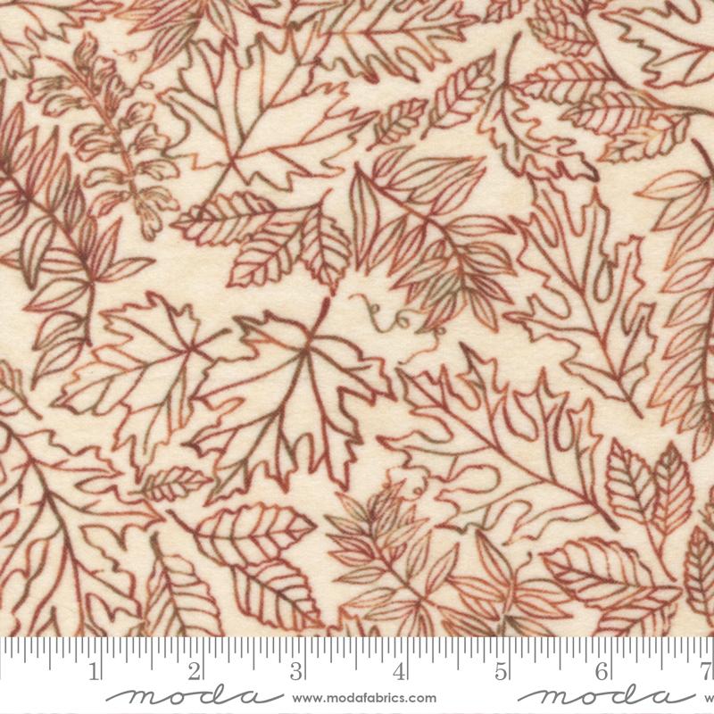 Fall Melody FLANNEL by Moda - Forest Floor Leaf Cream 6904F-11