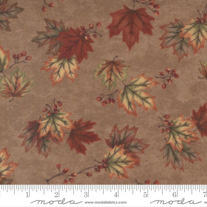 Fall Melody FLANNEL by Moda - Maple Leave Scatter Tawny 6902F-17