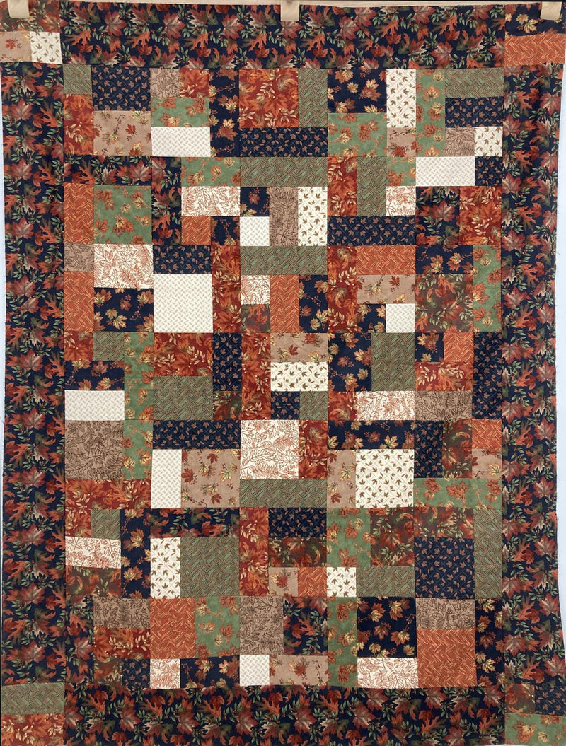 Fall Melody Lap Flannel Quilt TOP - 57" x 75" (Includes Binding)