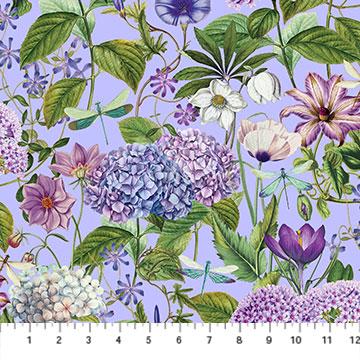 Fleurs by Michael Design Works for Northcott - Lrg Floral Blue Purple DP23939-44