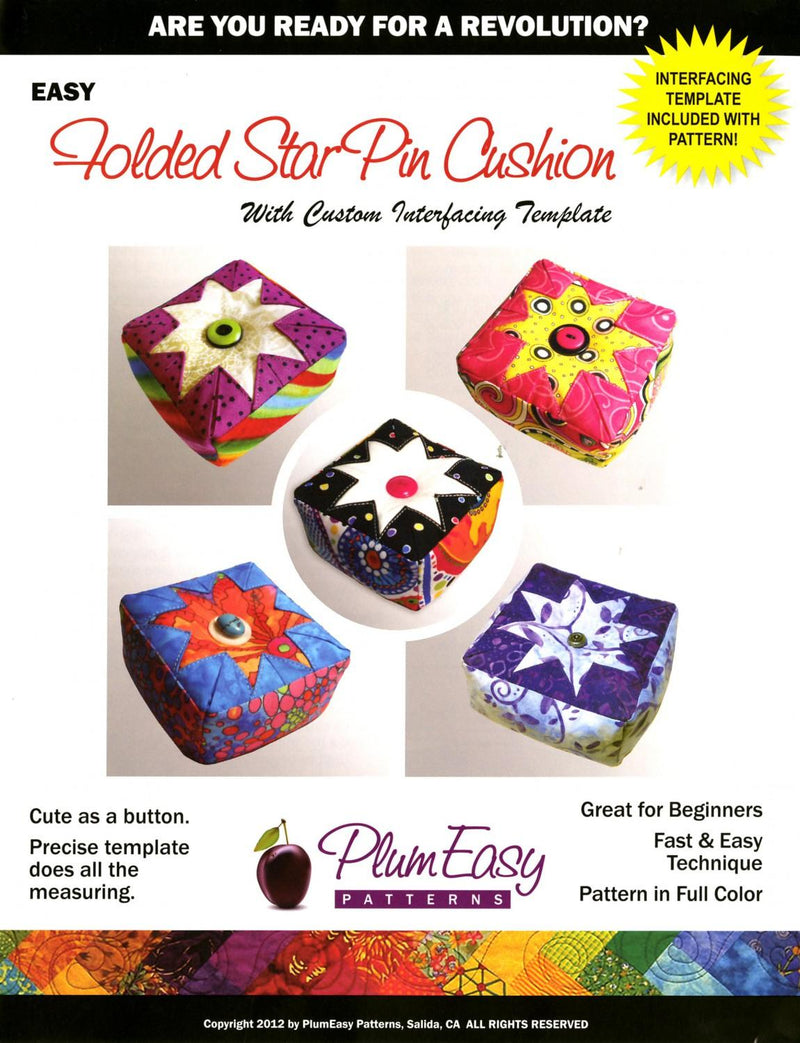 Folded Star Pin Cushion Pattern & 1Template by Easy Plum - PEP104
