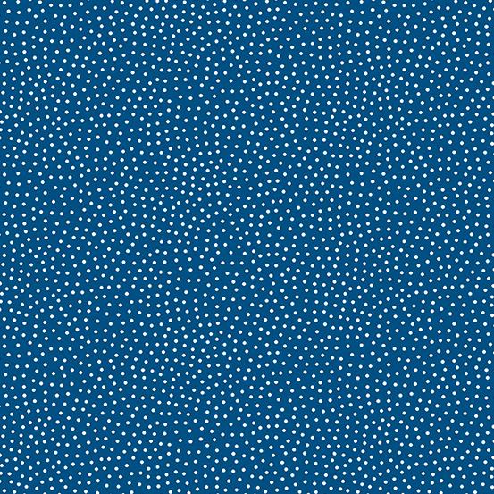 Freckle Dot by Andover - White on Blue A9436-B