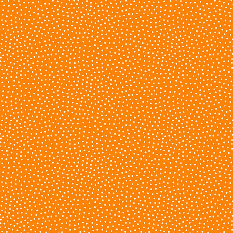 Freckle Dot by Andover - White on Orange A9436-O