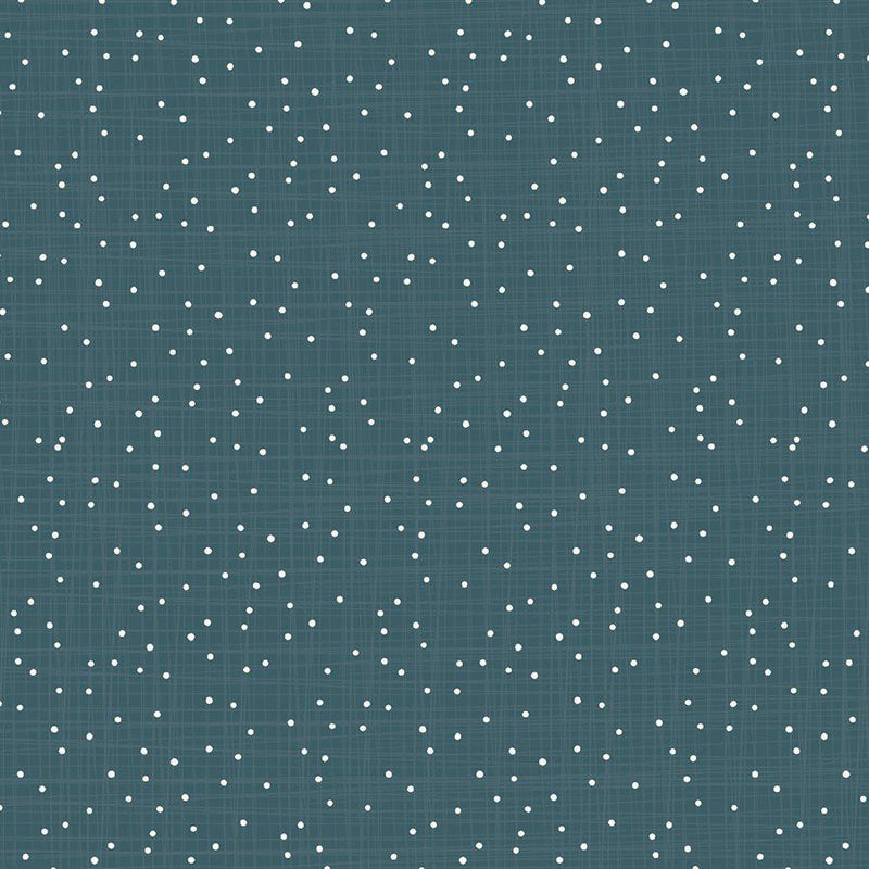 From Far and Wide by Moda - Dots Crosshatch on Dark Teal 13227-13