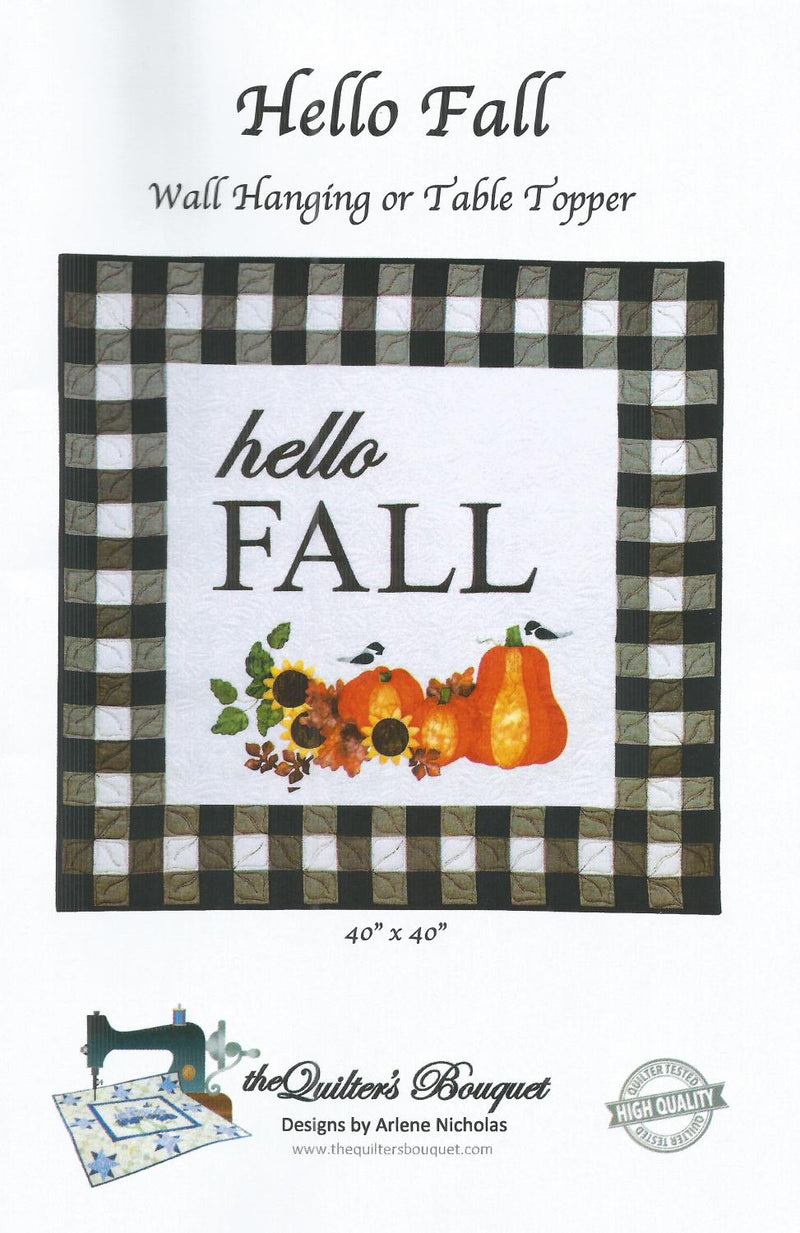 Hello Fall Wallhanging Pattern by Quilter's Bouquet (40" x 40")