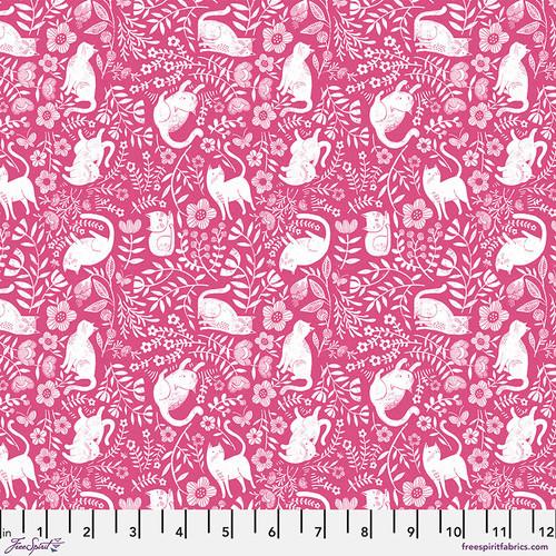 Here Kitty Kitty by Freespirit - Kitty Pink PWCD054-XPINK