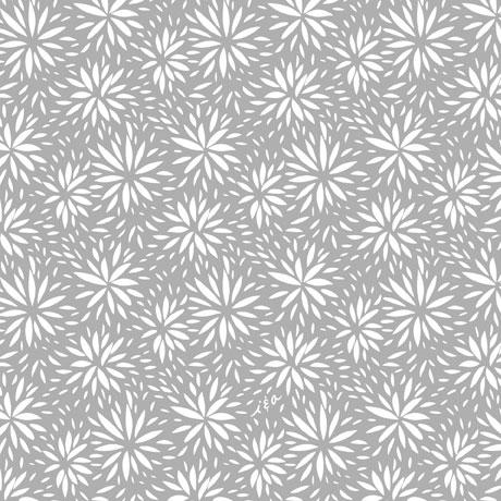 Hippity Hop by QT Fabrics - Starburst Floral on Grey 29219-K