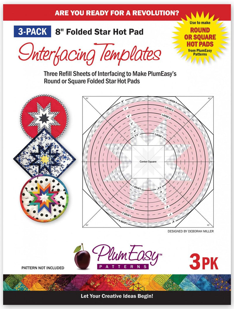 Hot Pad Interfacing Templates by Plum Easy - 8" Round 3pk  PEP201