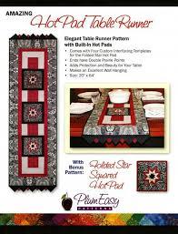 Hot Pad + Table Runner Pattern & 4 Templates by Plum Easy (20" x 64") - PEP105
