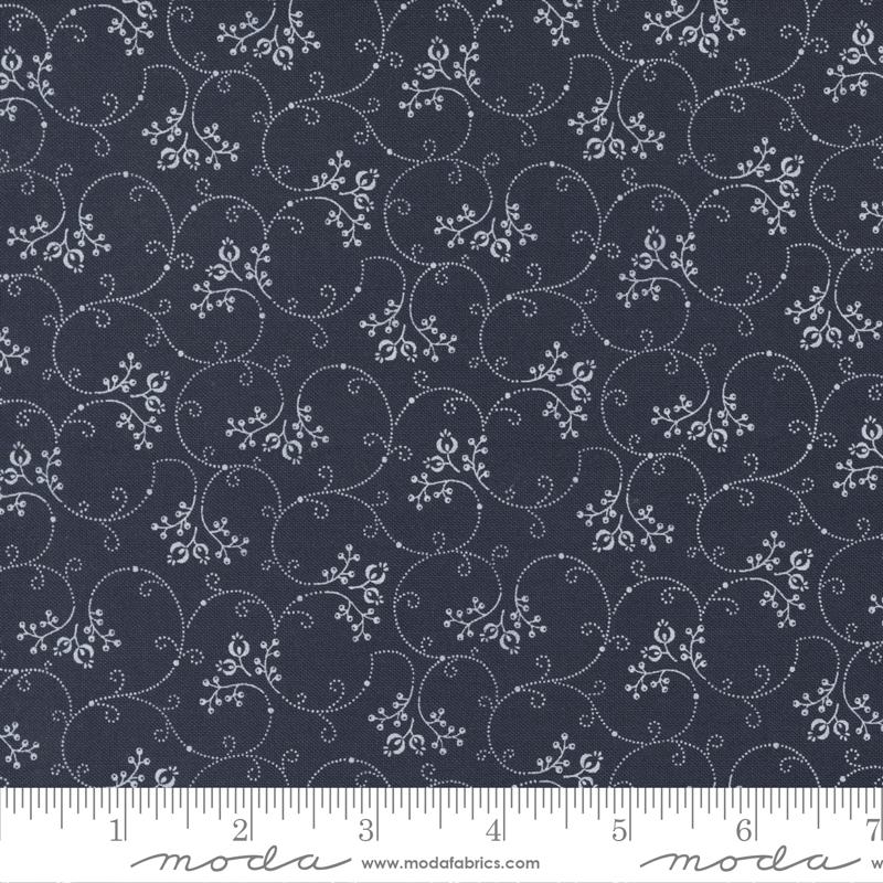 Isabella by Minick & Simpson for Moda - Navy Swirly Calico 514947-36