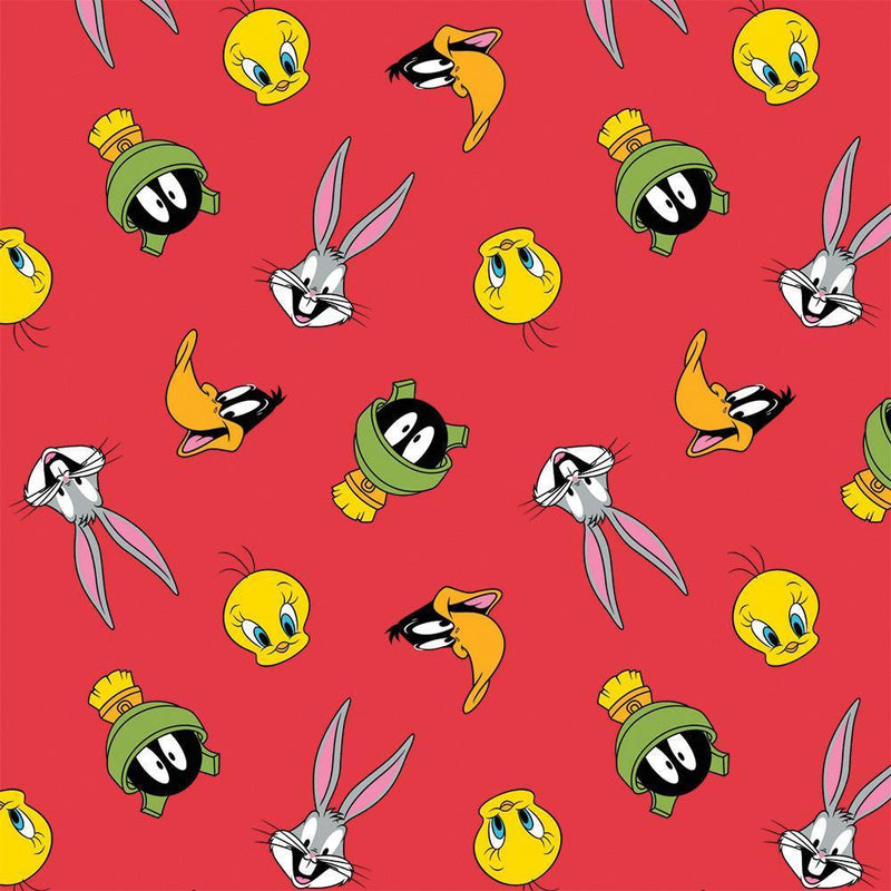 Looney Tunes Licenced Flannel by Camelot - 23600107b-02 Ruby