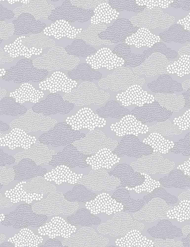 Love Ewe More by Timeless Treasures - Dotted Clouds KIDZ-CD1309 Grey