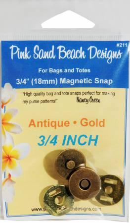Magnetic Snaps 3/4"- Antique Gold - Pink Sand Beach Designs