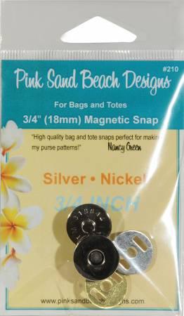 Magnetic Snaps 3/4"- Nickel Pink Sand Beach Designs