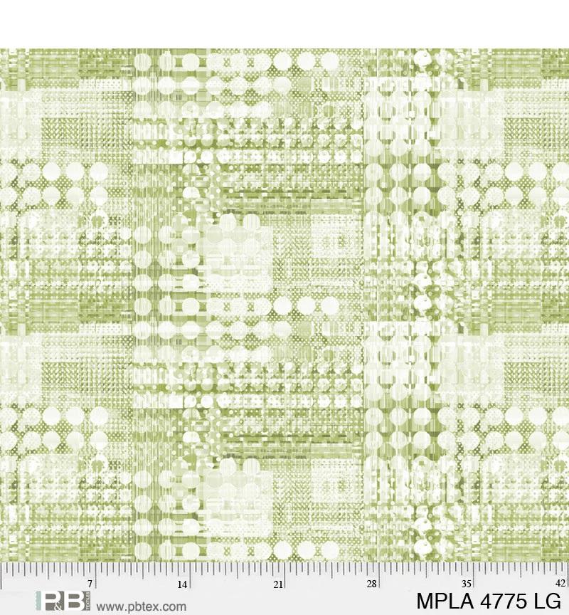 Mod Plaid WIDEBACK 108" by P&B Textiles - Green Geo Shapes 4775-LG