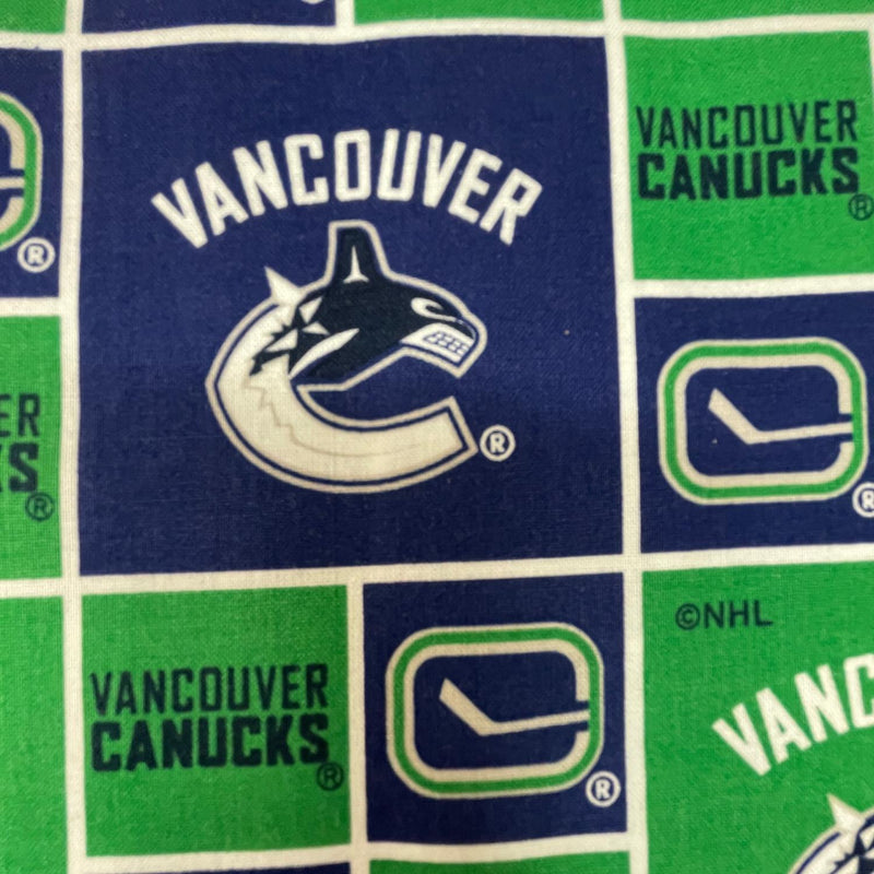NHL Cotton - Vancouver Canucks Logos on Green