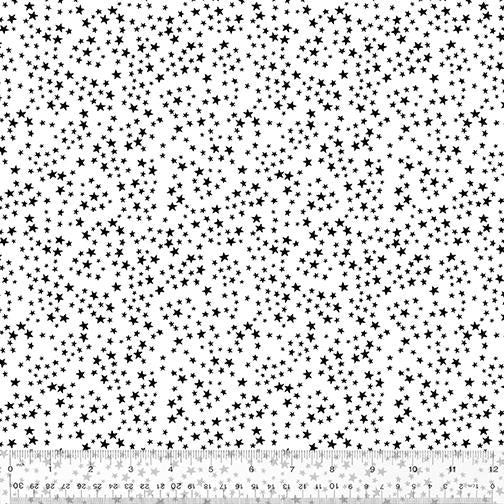 Pen & Ink by Windham Fabrics - Superstar Black on White 53564-1 White