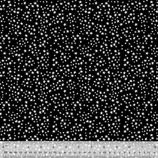 Pen & Ink by Windham Fabrics - Superstar White on Black 53564-2 Black