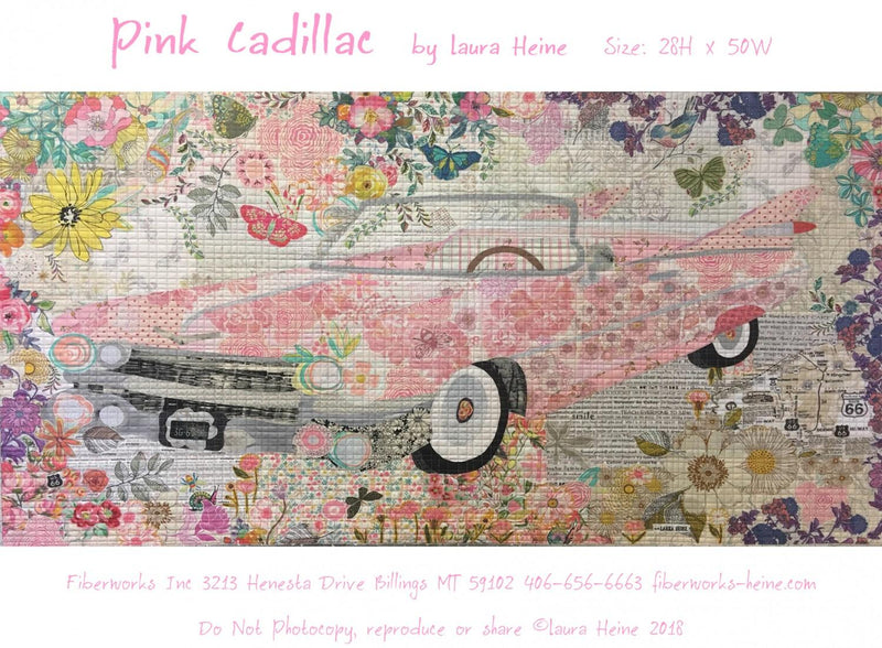 Pink Cadillac - a Collage Pattern by Laura Heine for Fiberworks Inc.