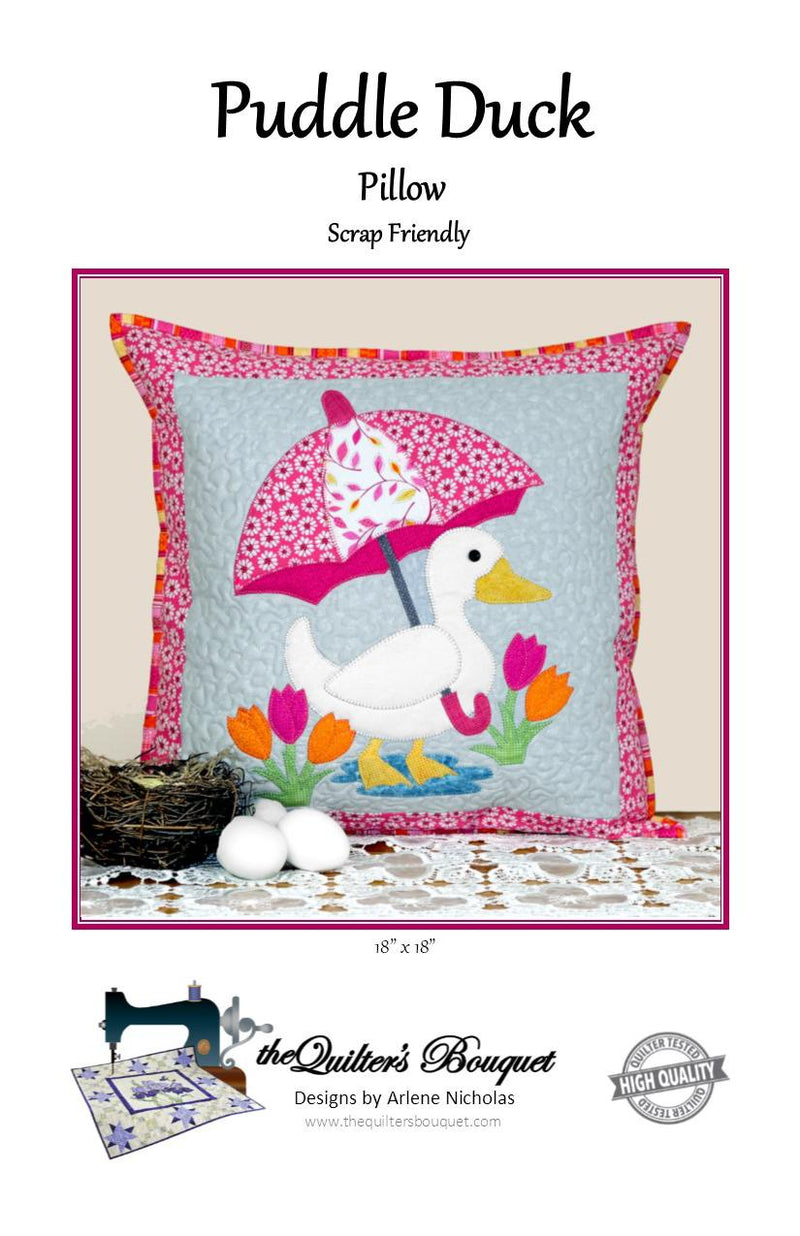 Puddle Duck Pillow PATTERN by Quilter's Bouquet (18" x 18")