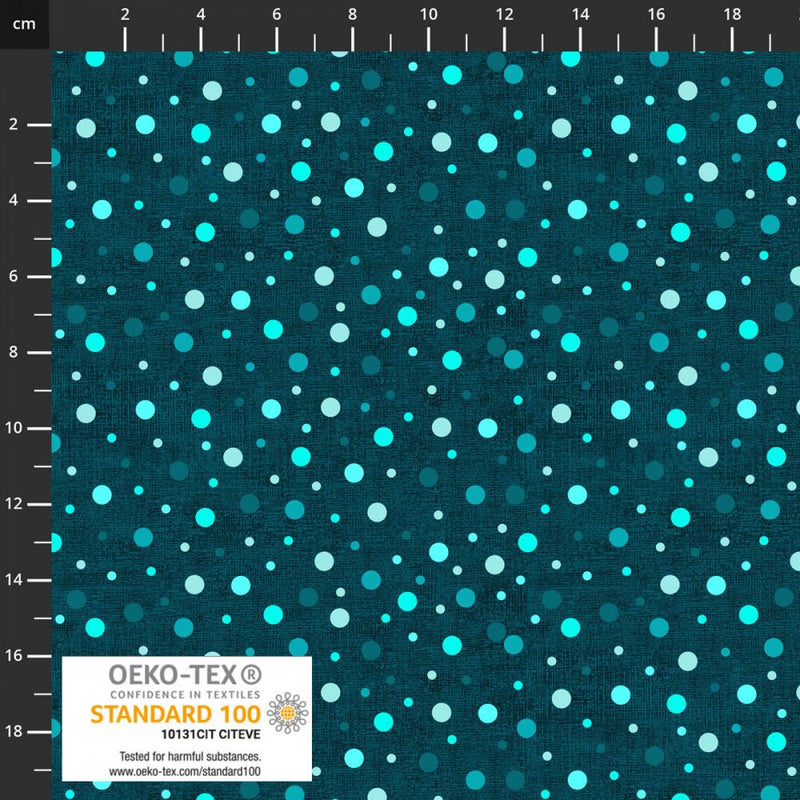Quilting Rainbow by Stof - Turquoise Different Dots 4512-920