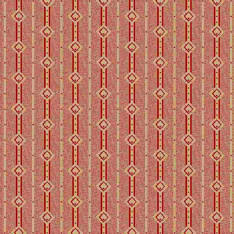 Repro Red by Marcus Fabrics - Lottie's Lines Tan R3117