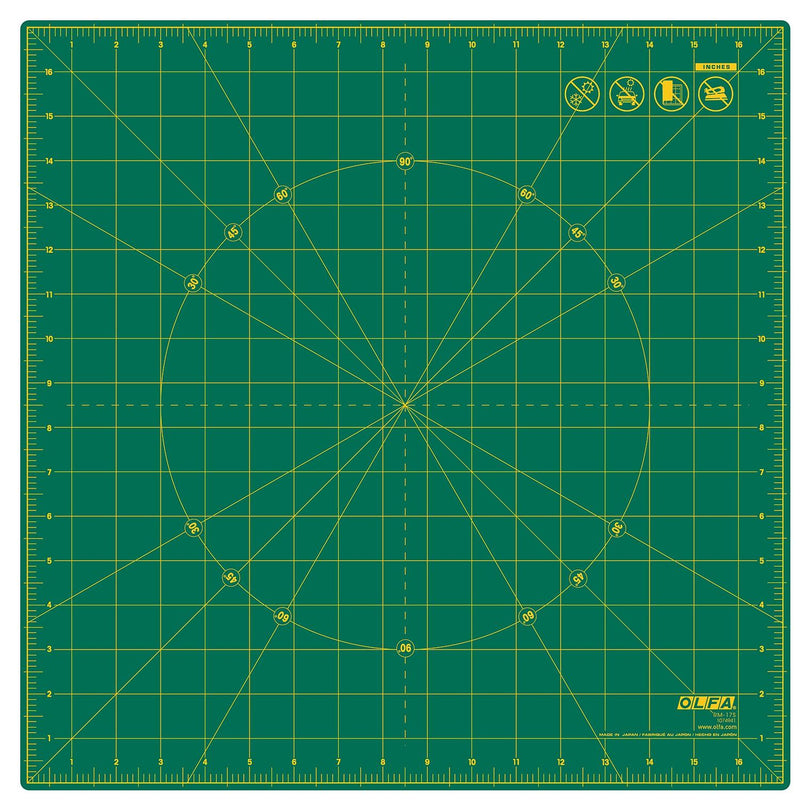 Rotating Cutting Mat 17" SQ - Self Healing - OLFA-SQ-RM-17S