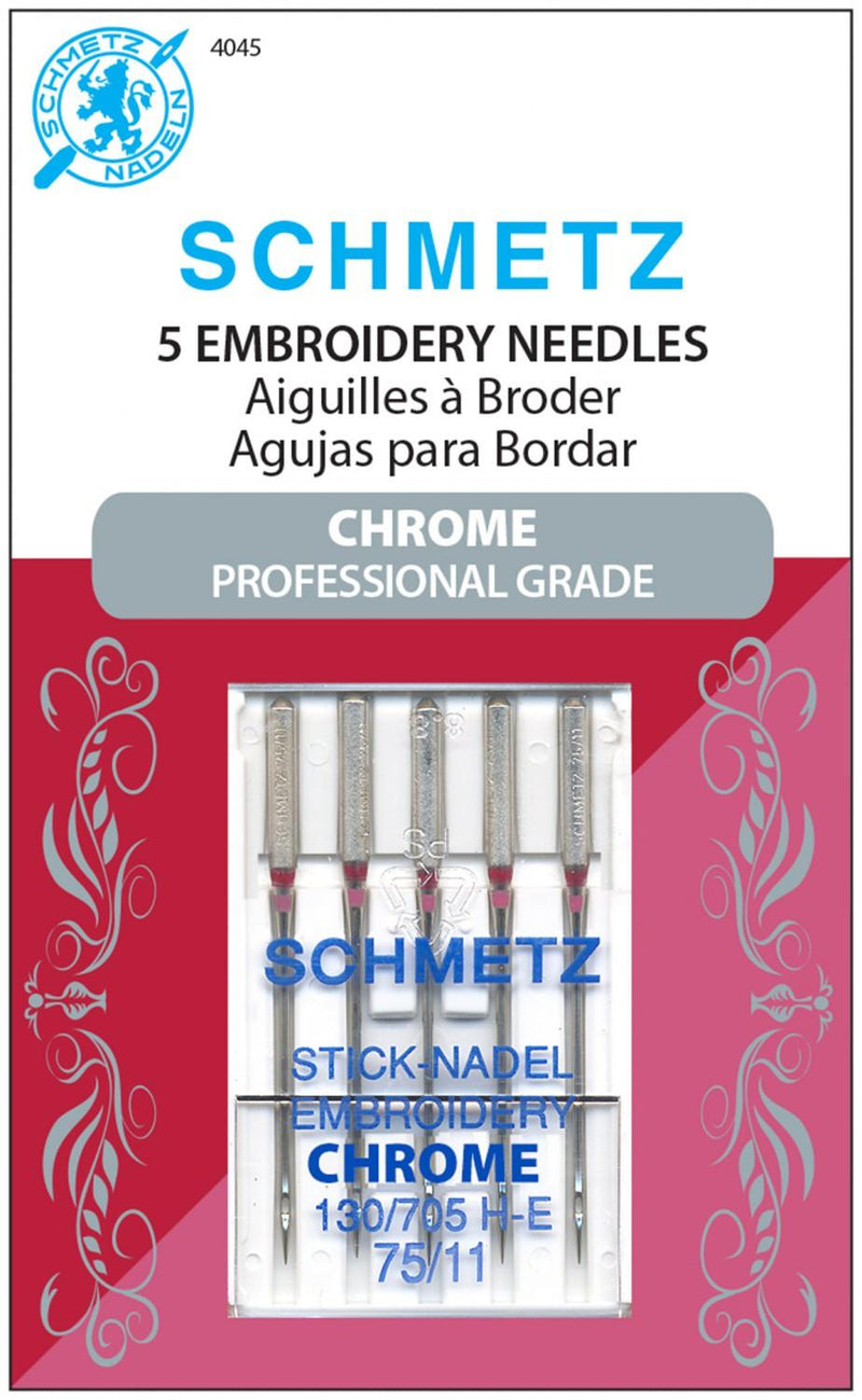 Schmetz Chrome Embroidery Needles - 75/11 (5pc) 4045