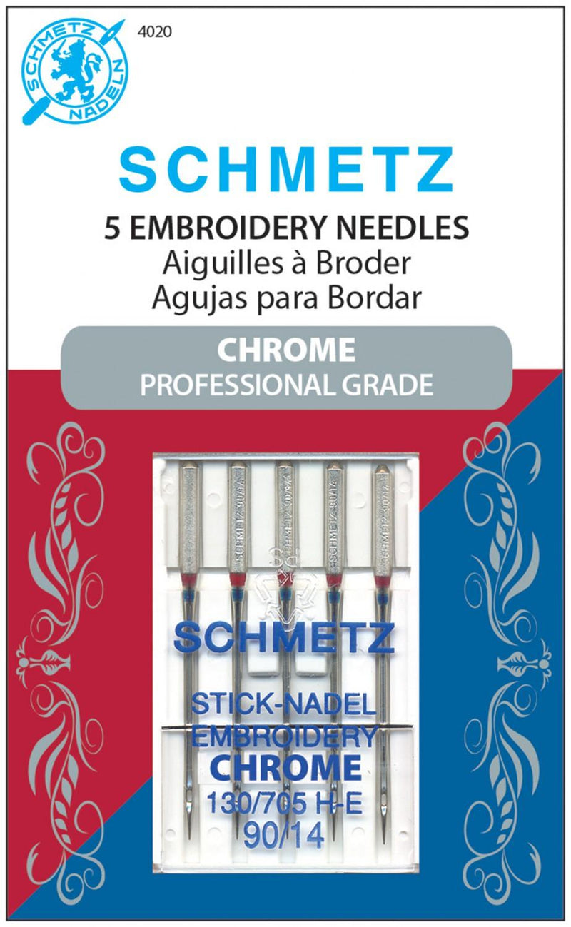 Schmetz Chrome Embroidery Needles - 90/14 (5pc) 4020