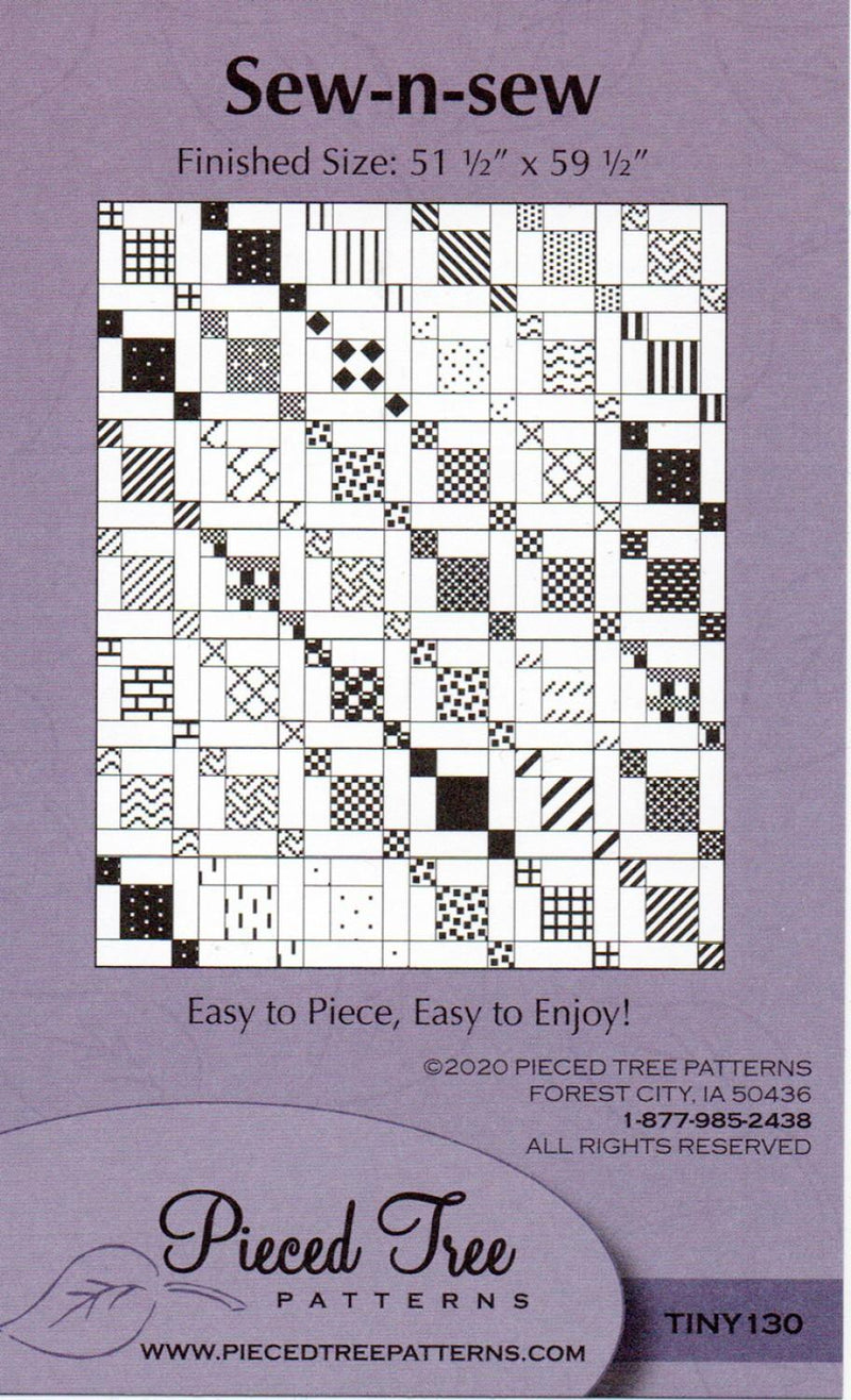 Sew-N-Sew Quilt  Pattern by Pieced Tree (51.5" x 59.5") Tiny130
