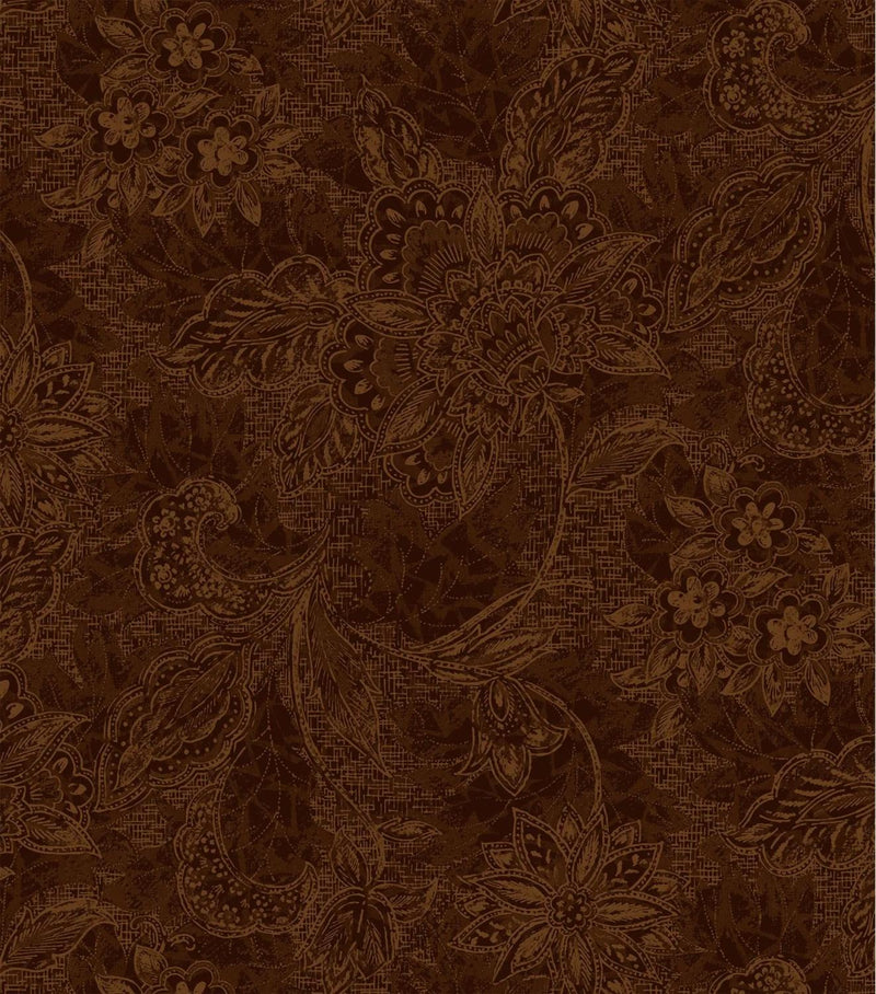 Shadows WIDEBACK 118" by Oasis Fabric - Flowers Brown 18-30815