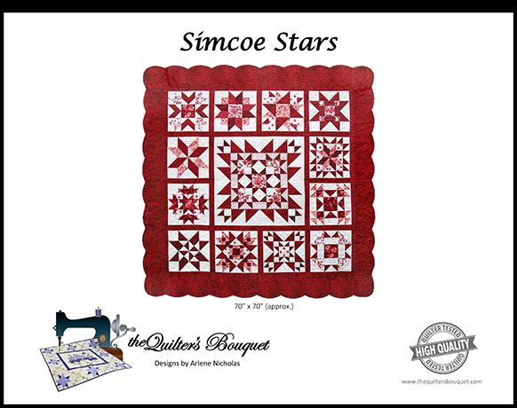 Simcoe Stars PATTERN by The Quilter's Bouquet - 70 X 70