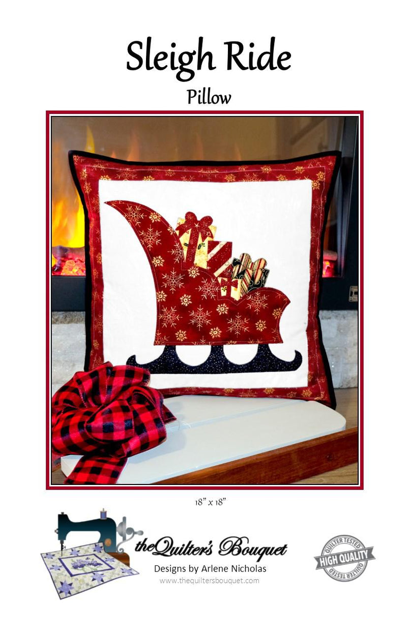 Sleigh Ride Pillow PATTERN - 18" X 18"  by Quilter's Bouquet