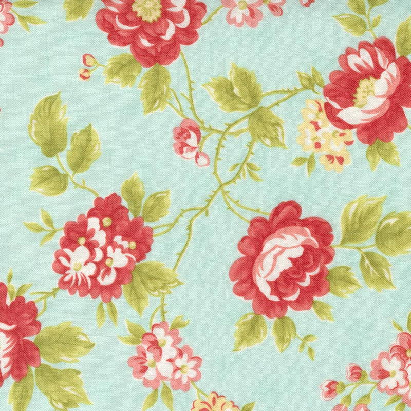 Stitched by Fig Tree & Co for Moda - Cottage Rose Sky 20430-15