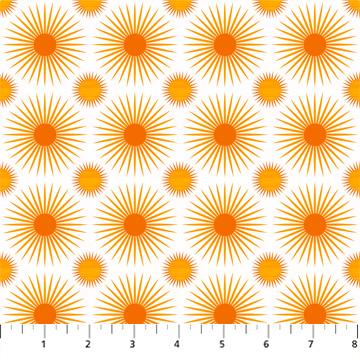 Sunday by FIGO - Orange Sunburst on White D90632-50