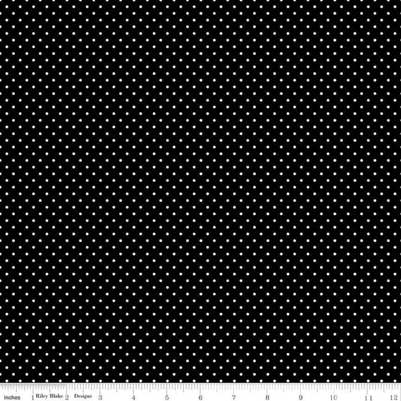 Swiss Dot by Riley Blake - White Dots on Black C670-110 Black
